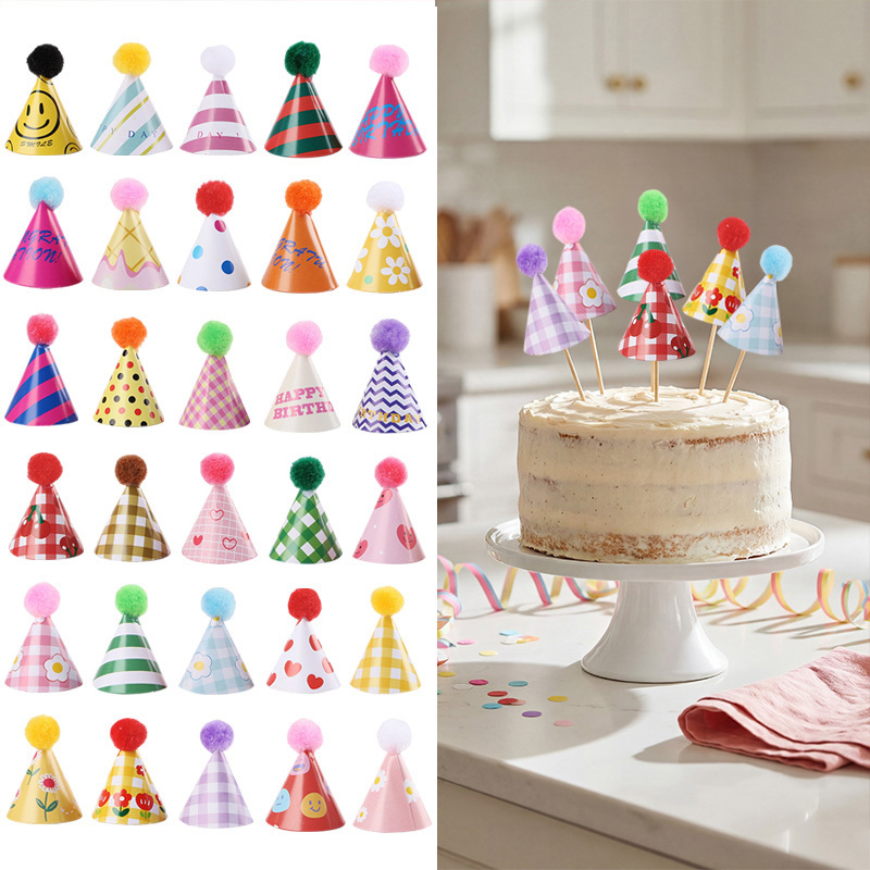 Party Hat Cone - 15/30 قطعة من قبعات الحفلات الصغيرة