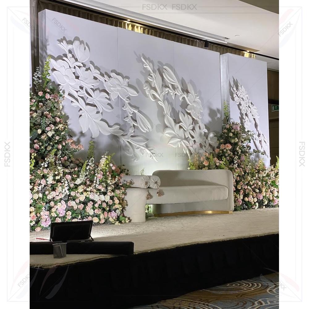 Party Event Supplier - خلفية قوس زفاف بيضاء ثلاثية الأبعاد