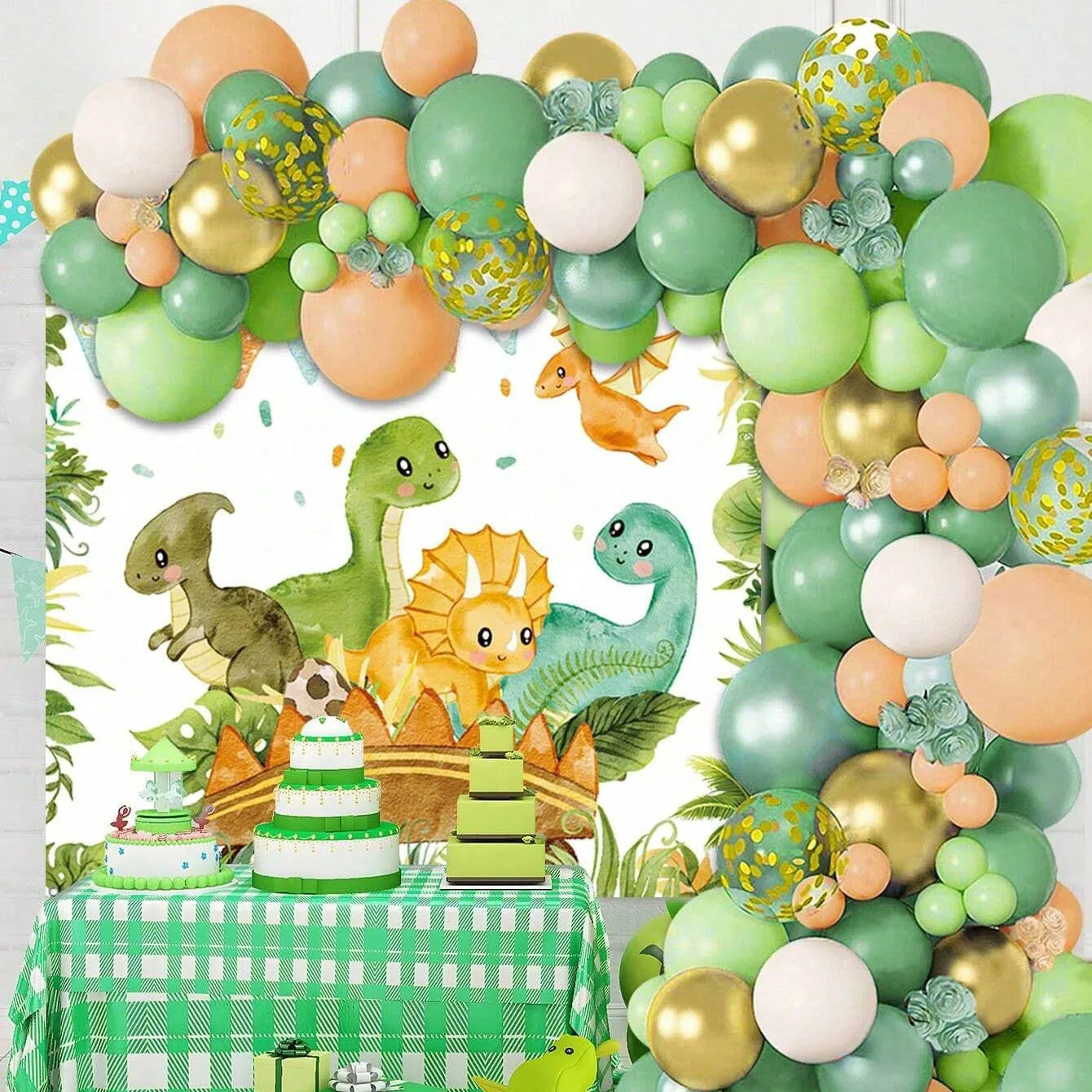 Balloon Arch Kit - مجموعة بالونات الديناصور قوس لعيد ميلاد