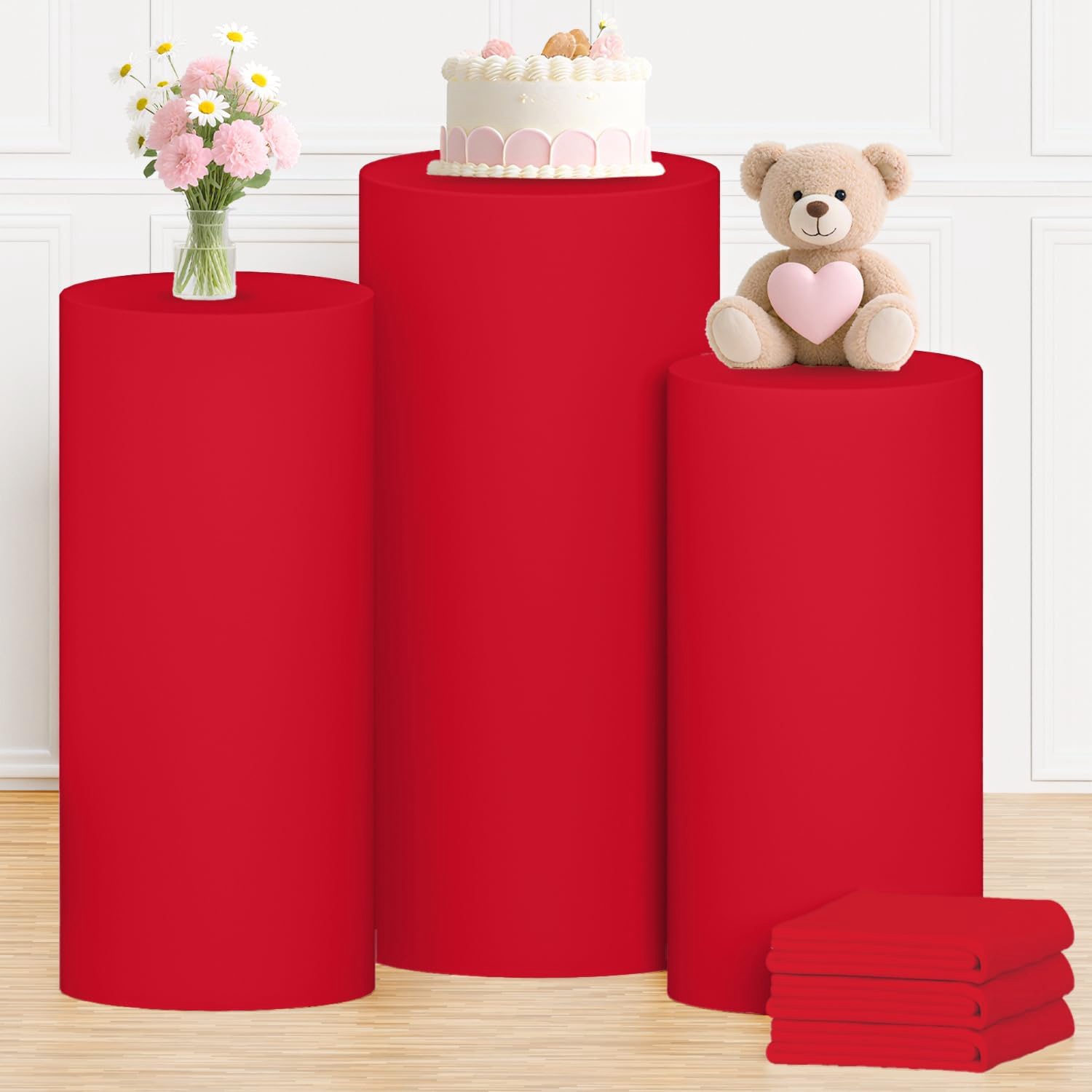 غطاء أسطواني أحمر من Yeele لتز - مراجعة Dessert Table Backdrop وسعره