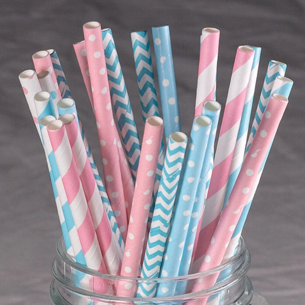 100 شفاطات ورقية معبأة بالجملة - مراجعة Paper Straw Color وسعره