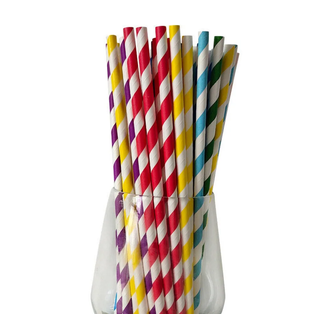 100 شفاطات ورقية معبأة بالجملة - مراجعة Paper Straw Color وسعره