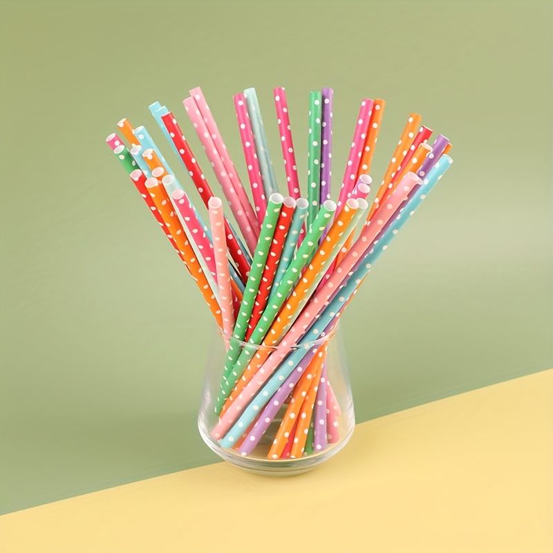 100 قطعة من شفاطات الورق الملو - مراجعة Paper Straw Color وسعره