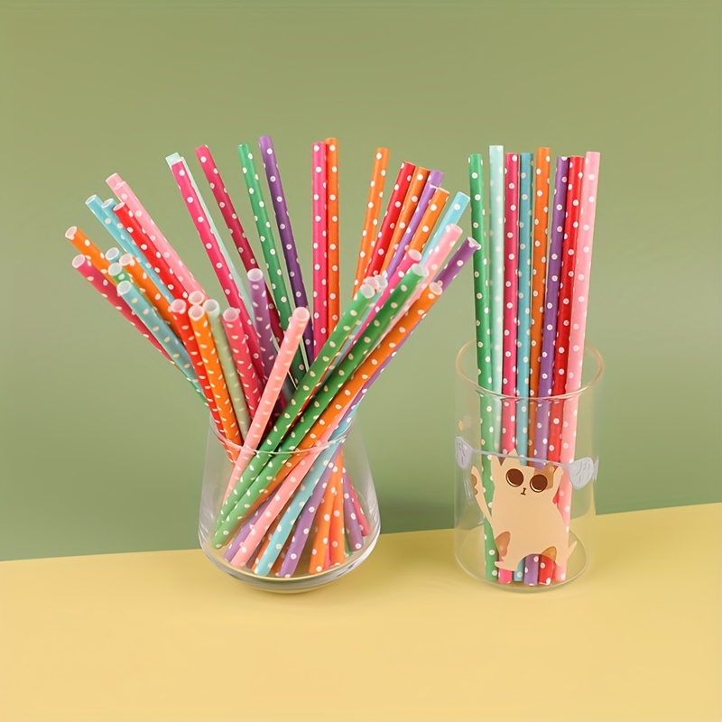 100 قطعة من شفاطات الورق الملو - مراجعة Paper Straw Color وسعره