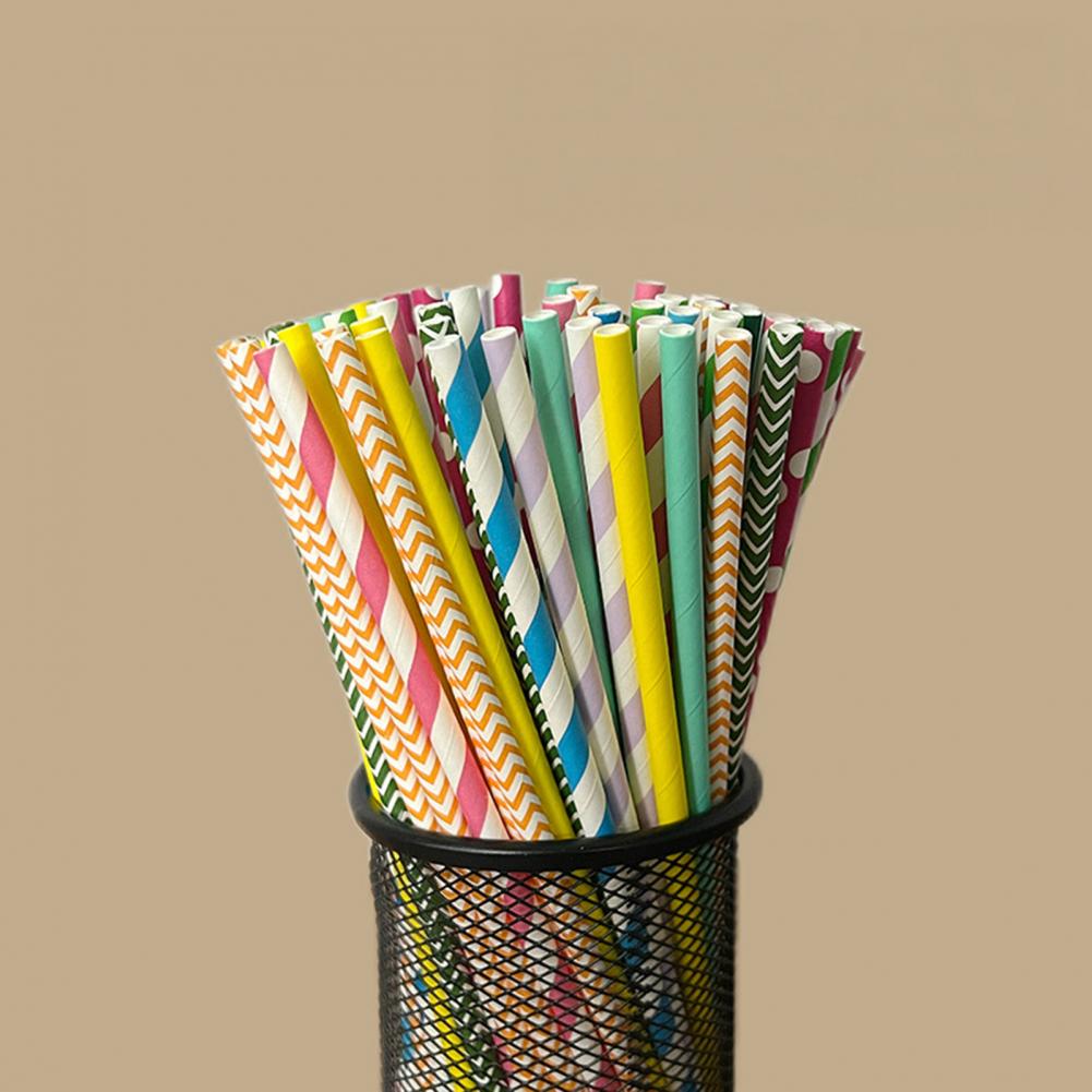 100 قطعة من شفاطات الشرب الملو - مراجعة Paper Straw Color وسعره