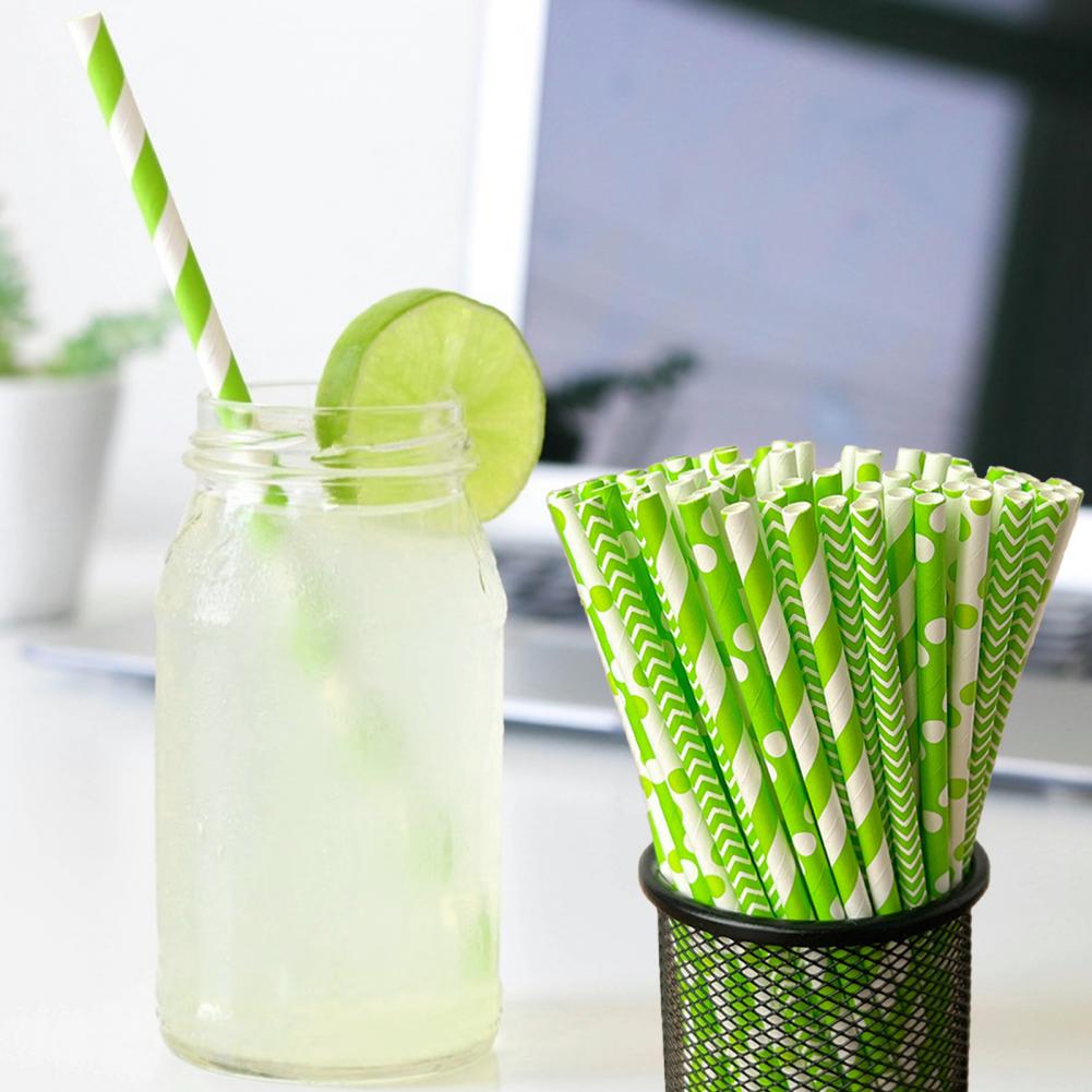 100 قطعة من شفاطات الشرب الملو - مراجعة Paper Straw Color وسعره