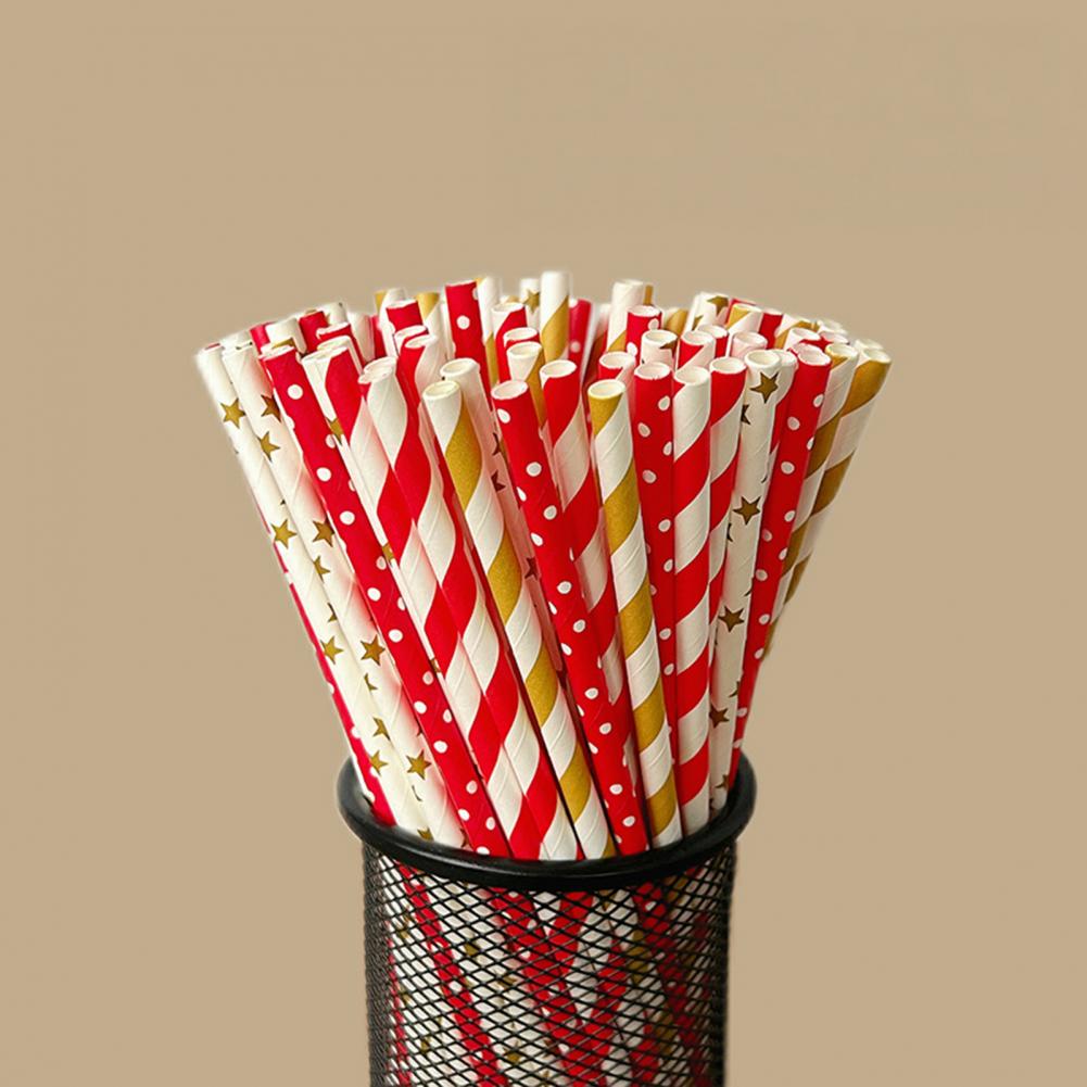 100 قطعة من شفاطات الشرب الملو - مراجعة Paper Straw Color وسعره