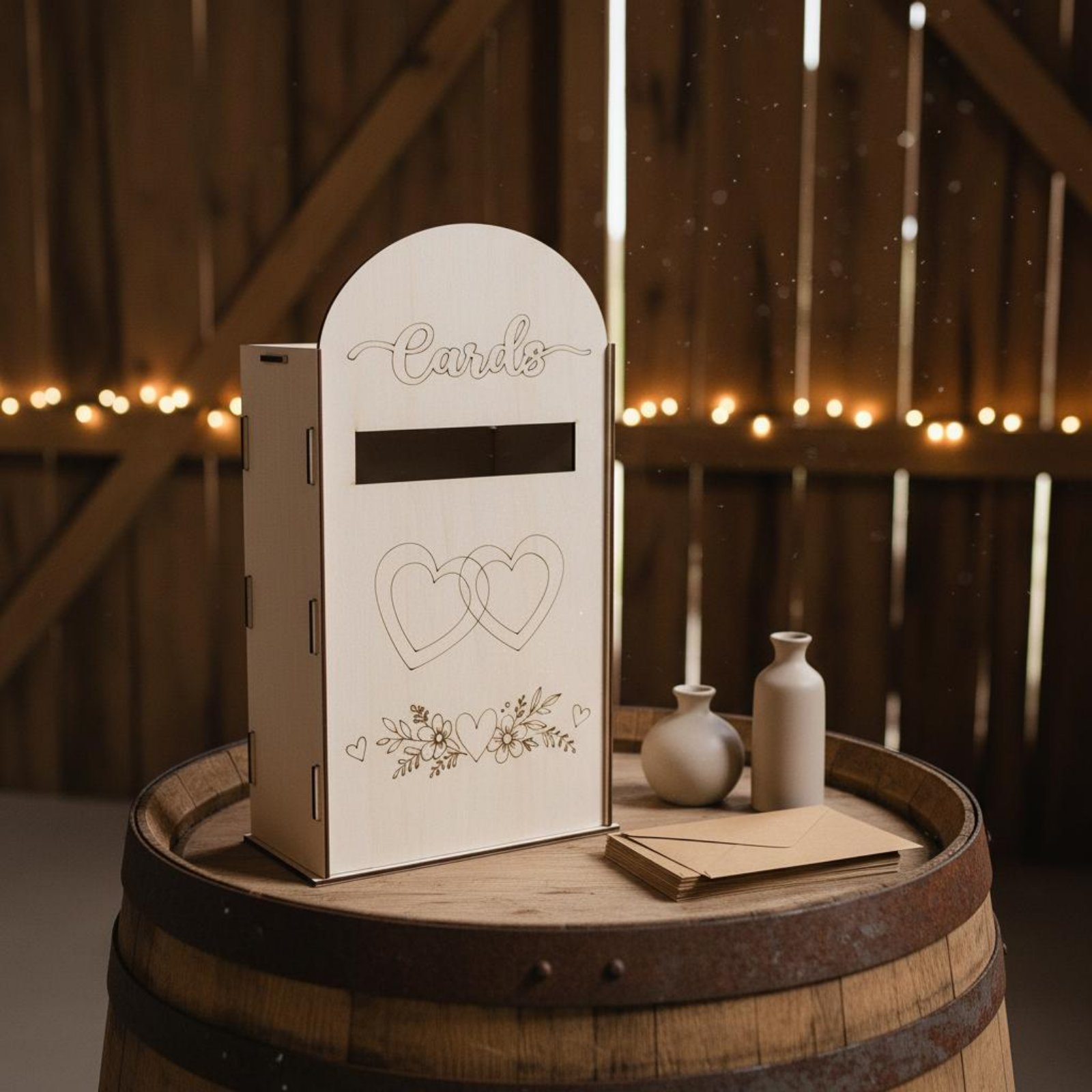 صندوق بطاقات زفاف خشبي بتصميم  - مراجعة Event Party Box وسعره