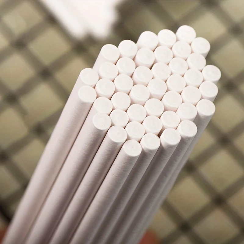 100 قطعة، أعواد ورقية بيضاء لل - مراجعة Paper Straw Color وسعره