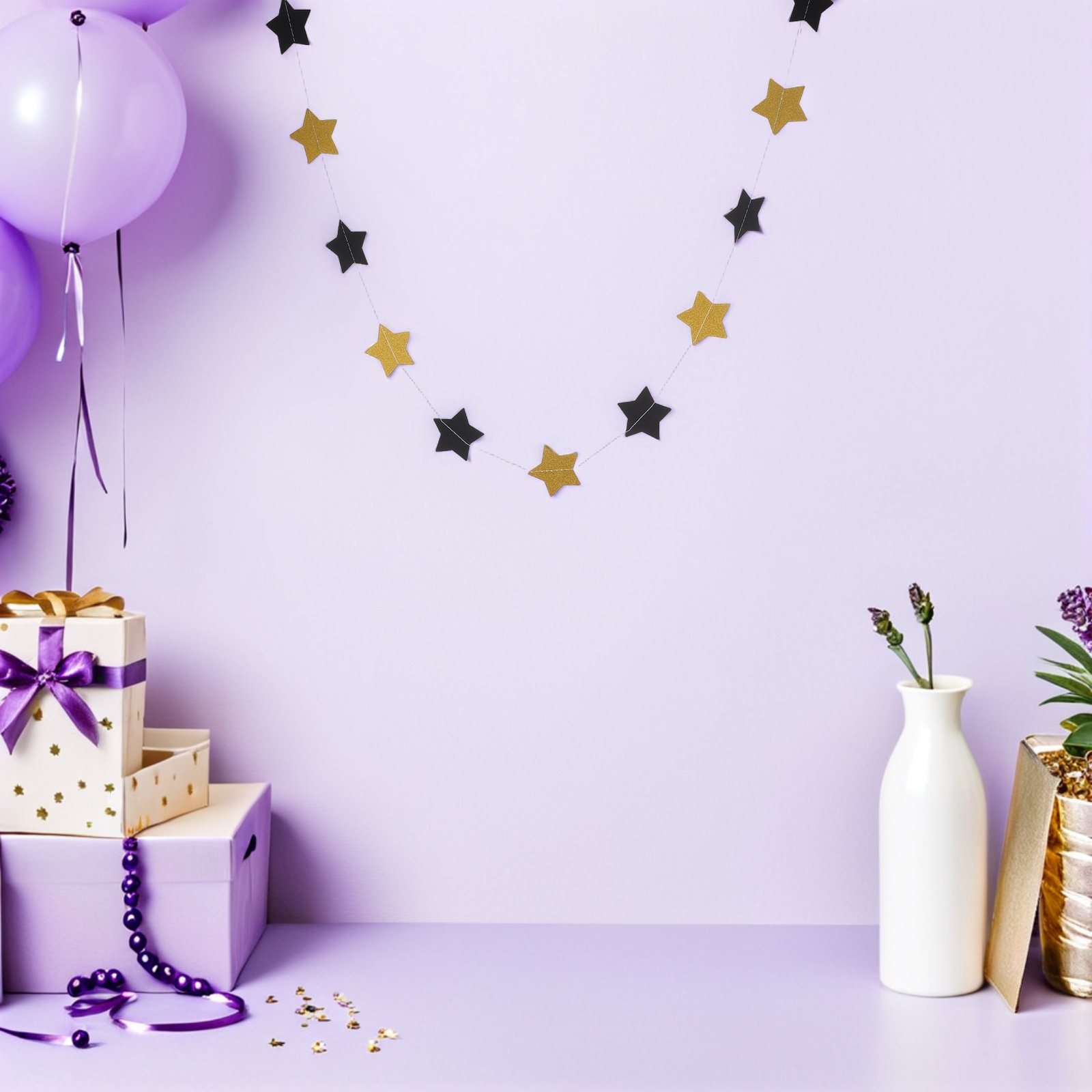 قطعتان من لافتة النجوم الذهبية - مراجعة Party Banner Gold وسعره