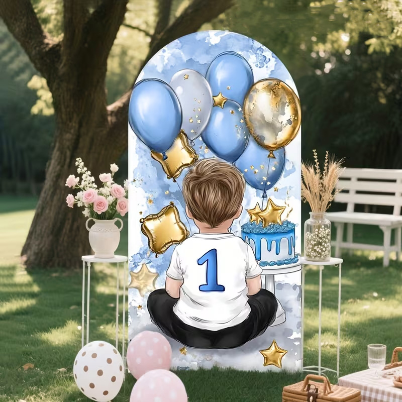 غطاء خلفية بتصميم صبي صغير لعي - مراجعة Dessert Table Backdrop وسعره