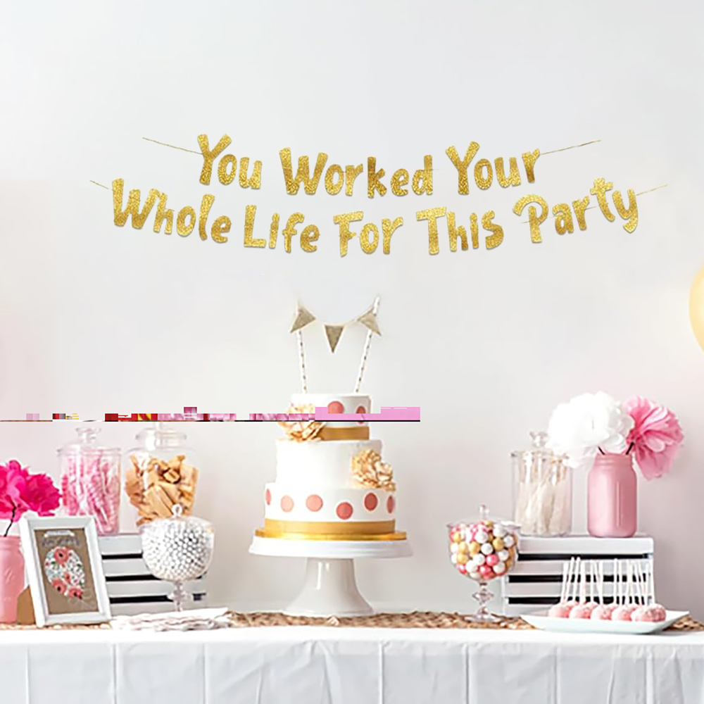 زينة حفلات التقاعد - لافتة ذهب - مراجعة Party Banner Gold وسعره
